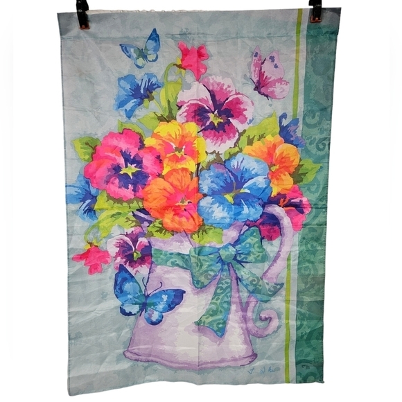 Unbranded Spring Pansy Flower Bouquet Decorative Vertical House Garden Flag - Picture 1 of 6